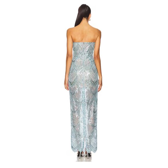 Bronx and Banco Giselle Maxi Dress in Powder Blue - Picture 3 of 7